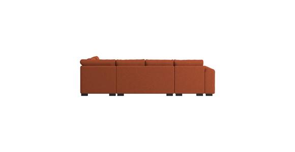 Wohnlandschaft mit Bettkasten Malte Terracotta - Terracotta/Schwarz, MODERN, Textil (305/155/178cm) - Luca Bessoni