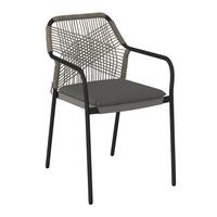 Gartensessel Isabella Metall/Kunststoff/Textil - Dunkelgrau/Hellgrau, MODERN, Kunststoff/Textil (56/58/86cm) - Luca Bessoni