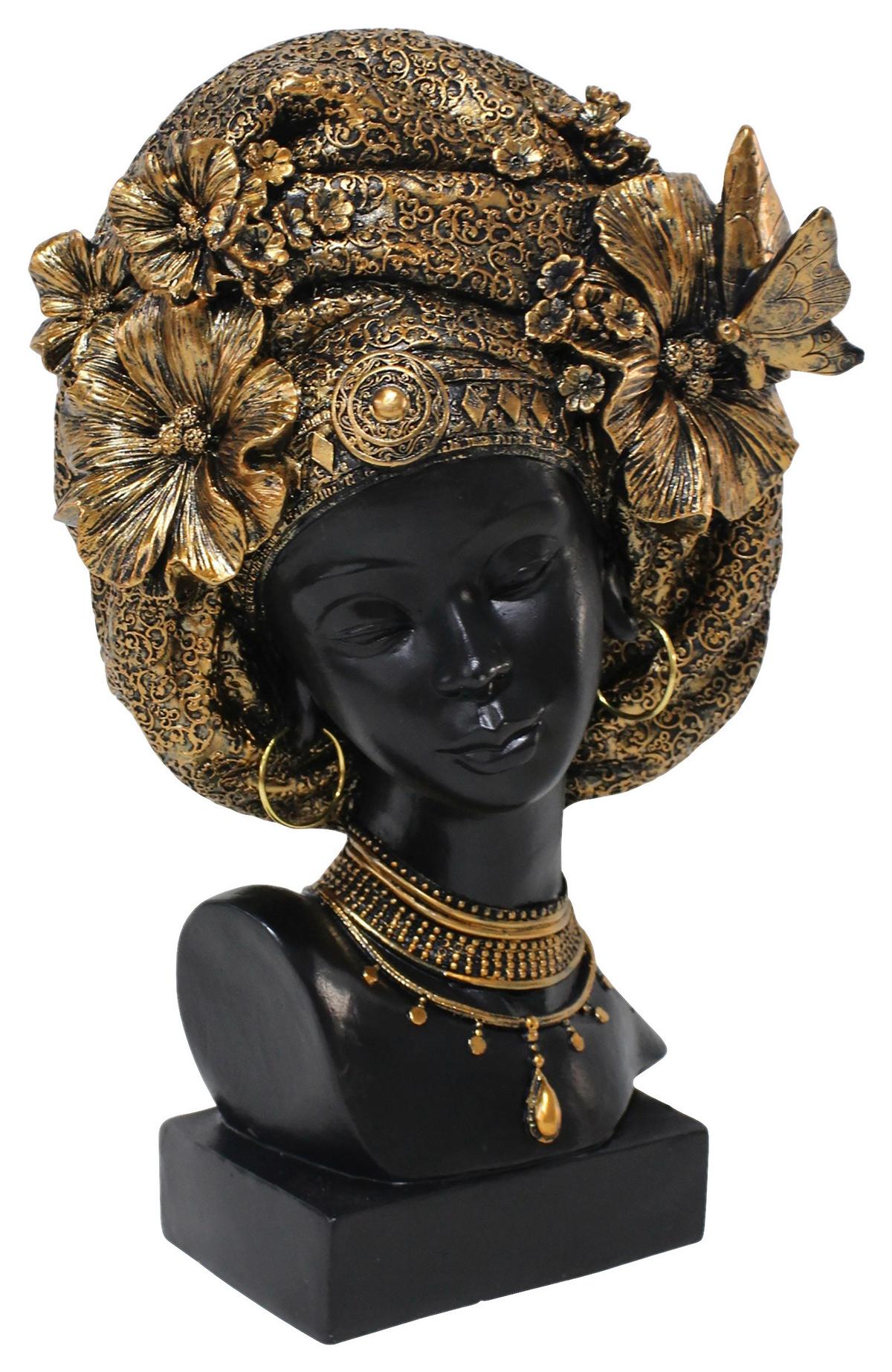 Skulptur Tamika - Goldfarben/Schwarz, KONVENTIONELL, Kunststoff/Metall (19/13,5/28,8cm) - James Wood