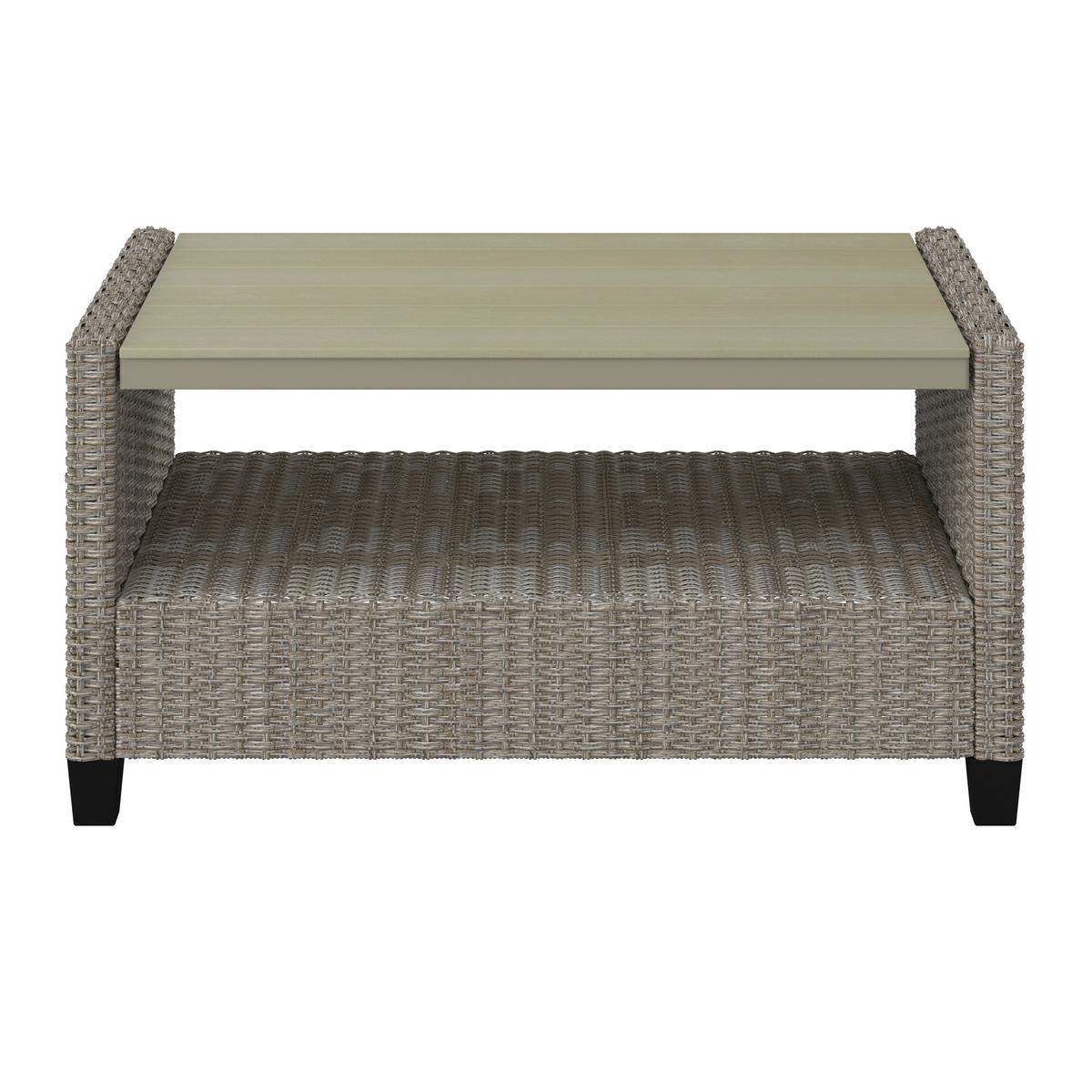 Loungegarnitur 4-Tlg. Kos Holz /Kunststoff/Metall mit Kissen - Beige/Creme, MODERN, Holzwerkstoff/Kunststoff - Luca Bessoni