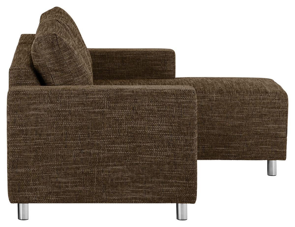 Ecksofa Grenwood Braun S: 200x144 Cm - Chromfarben/Braun, Design, Textil (200/144cm) - MID.YOU