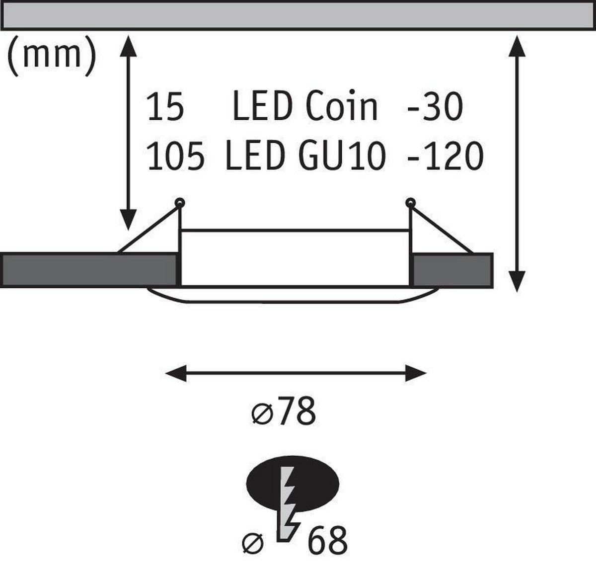 Deckenleuchte 3er-set Ø 8,4 Cm 3-Flammig - Alufarben, Basics, Metall (8,4cm) - Paulmann