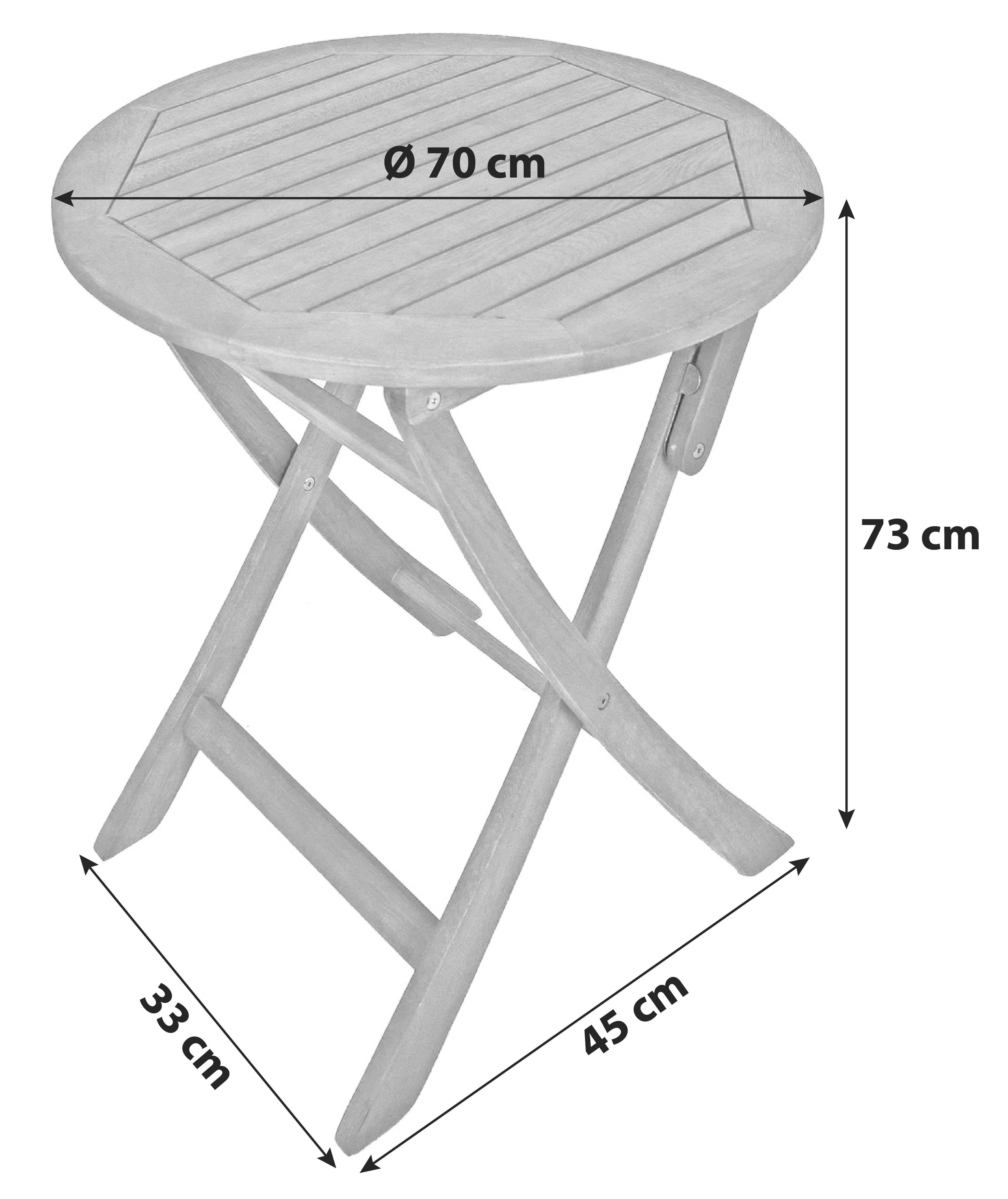 Gartentisch Stockholm - Braun, Basics, Holz (70/73/70cm) - Gardenson