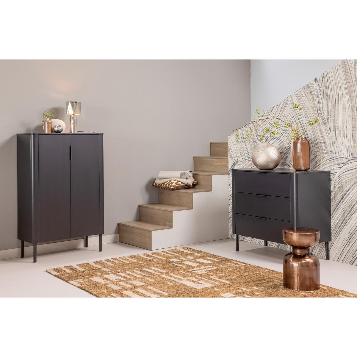 Schuhschrank Gunnar Schwarz B: 85 Cm - Schwarz, Design, Holz (85/135/39cm) - Livetastic