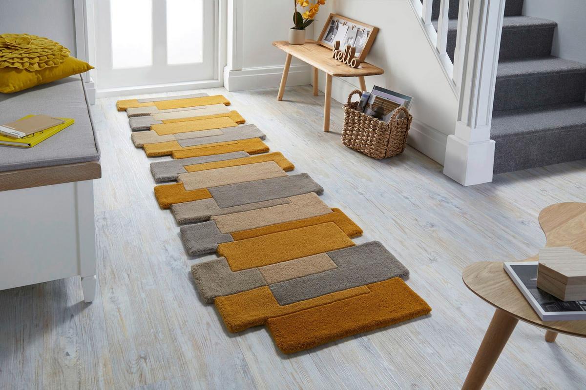 Wollteppich Naturfarben 230x60 cm - Gelb/Naturfarben, Basics, Textil (230/60cm)