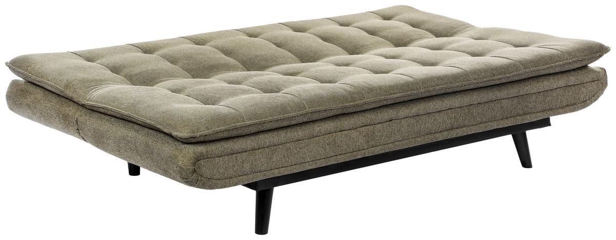 Rozkládací pohovka SUN, zelená, sklopná, max. 360 kg - černá/zelená, Moderní, dřevo/textil (190/83/93cm) - Mömax