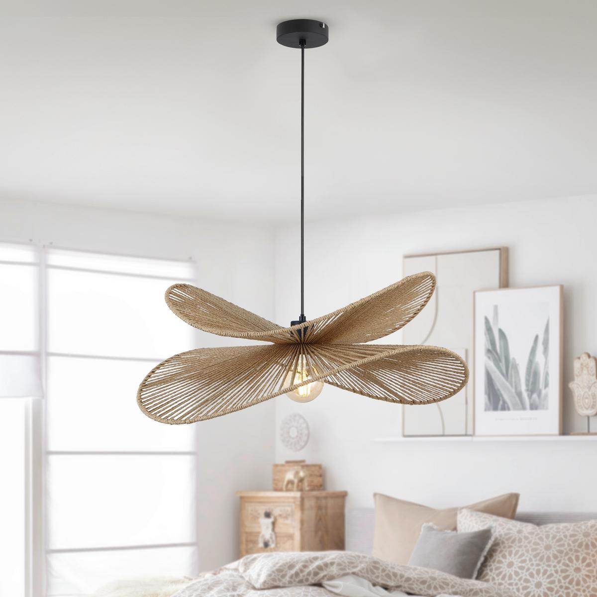 ZÁVĚSNÉ SVÍTIDLO BLI - černá/hnědá, Moderní, kov/papír (60/120cm) - Mömax