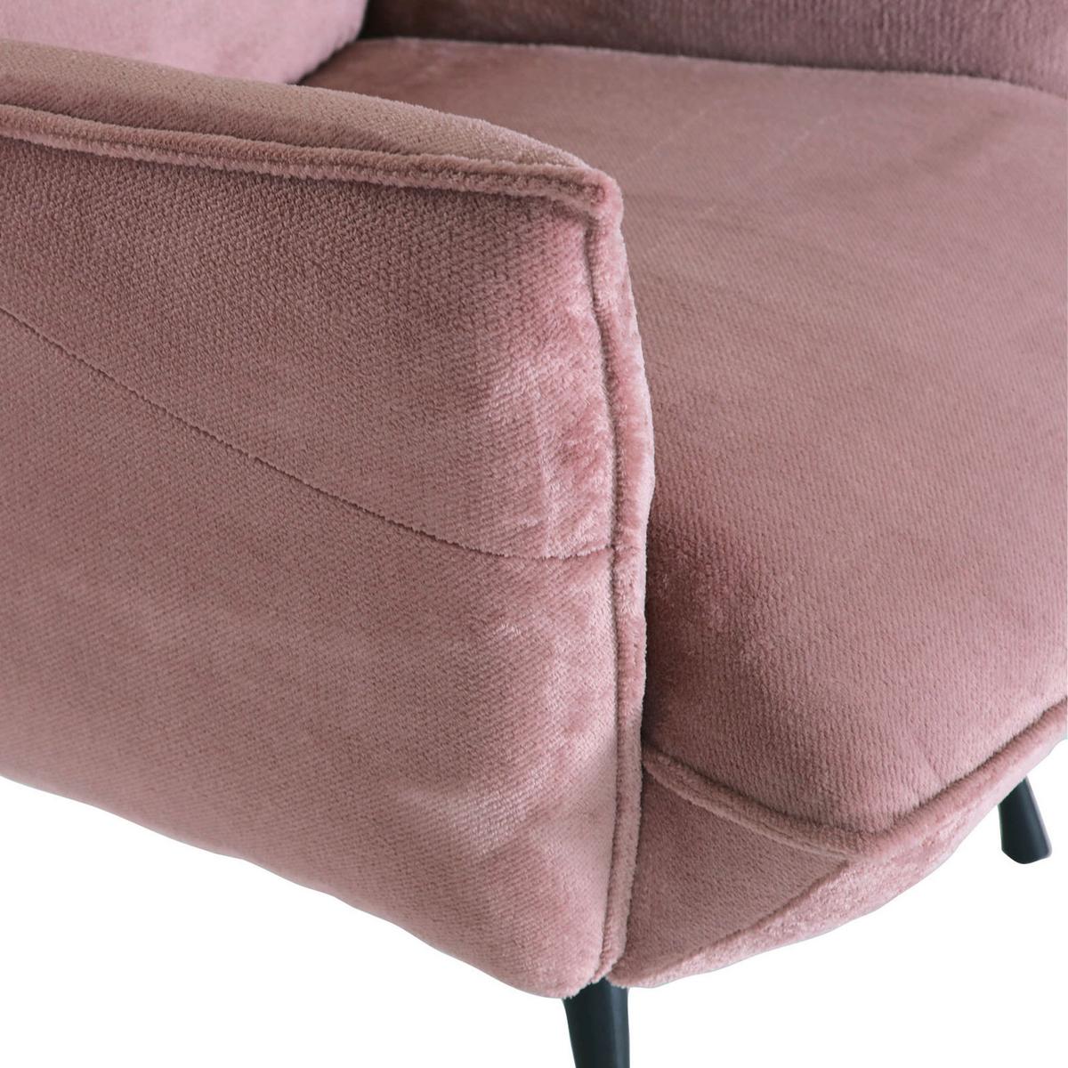 Ohrensessel Lorris - Schwarz/Rosa, KONVENTIONELL, Textil (83/110/92cm) - MID.YOU