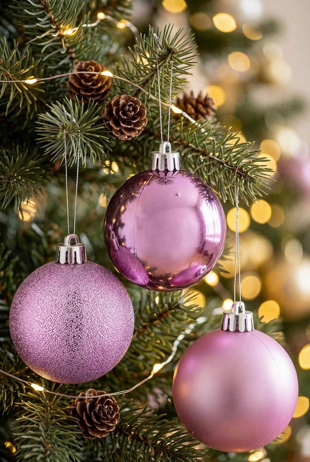 CHRISTBAUMKUGEL-SET Yasin, Rosa, 30-teilig - Pink/Rosa, KONVENTIONELL, Kunststoff (6cm) - Luca Bessoni