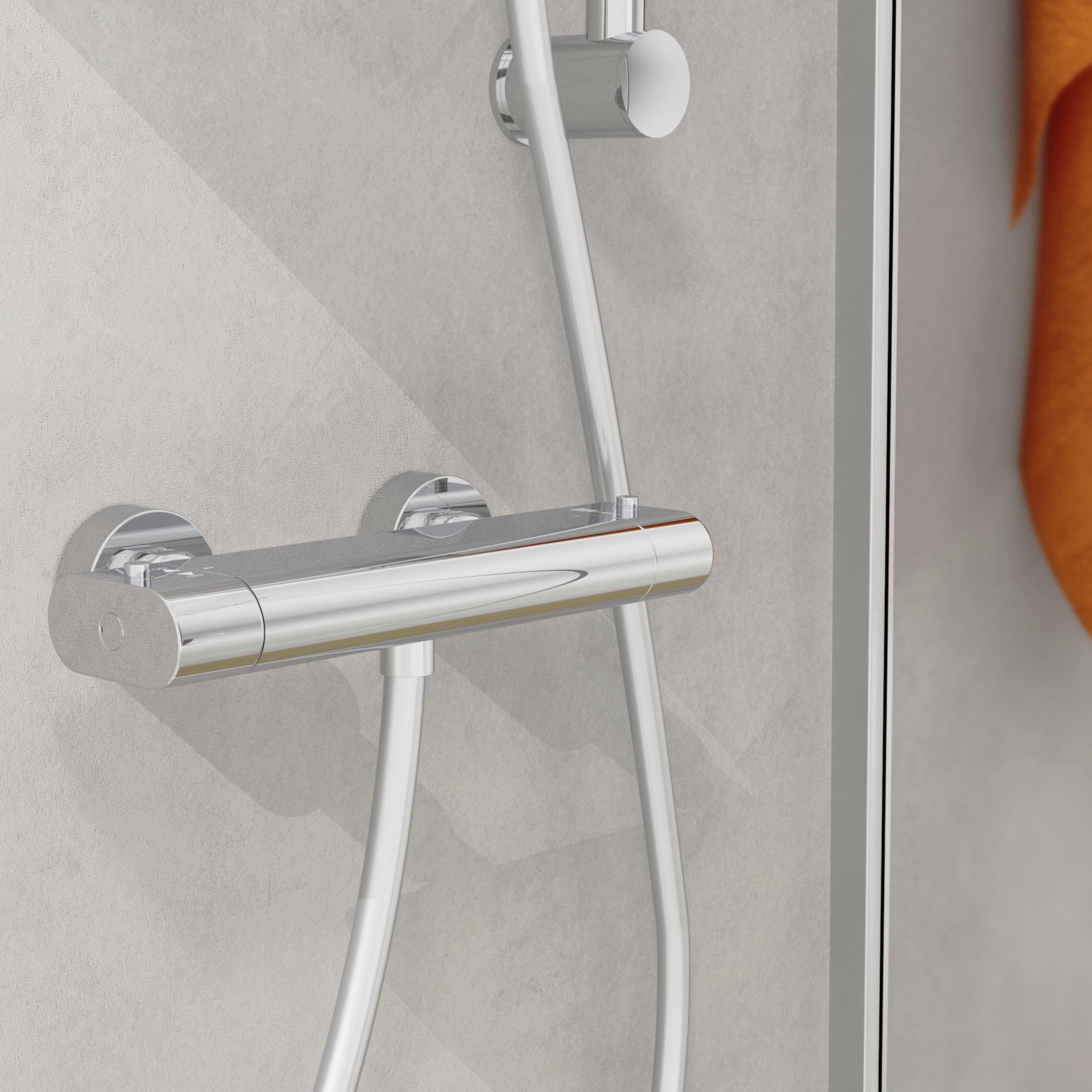 Duscharmatur Carneo Chrom - Silberfarben, Design, Metall (8,4/3,4/27,2cm) - Schütte