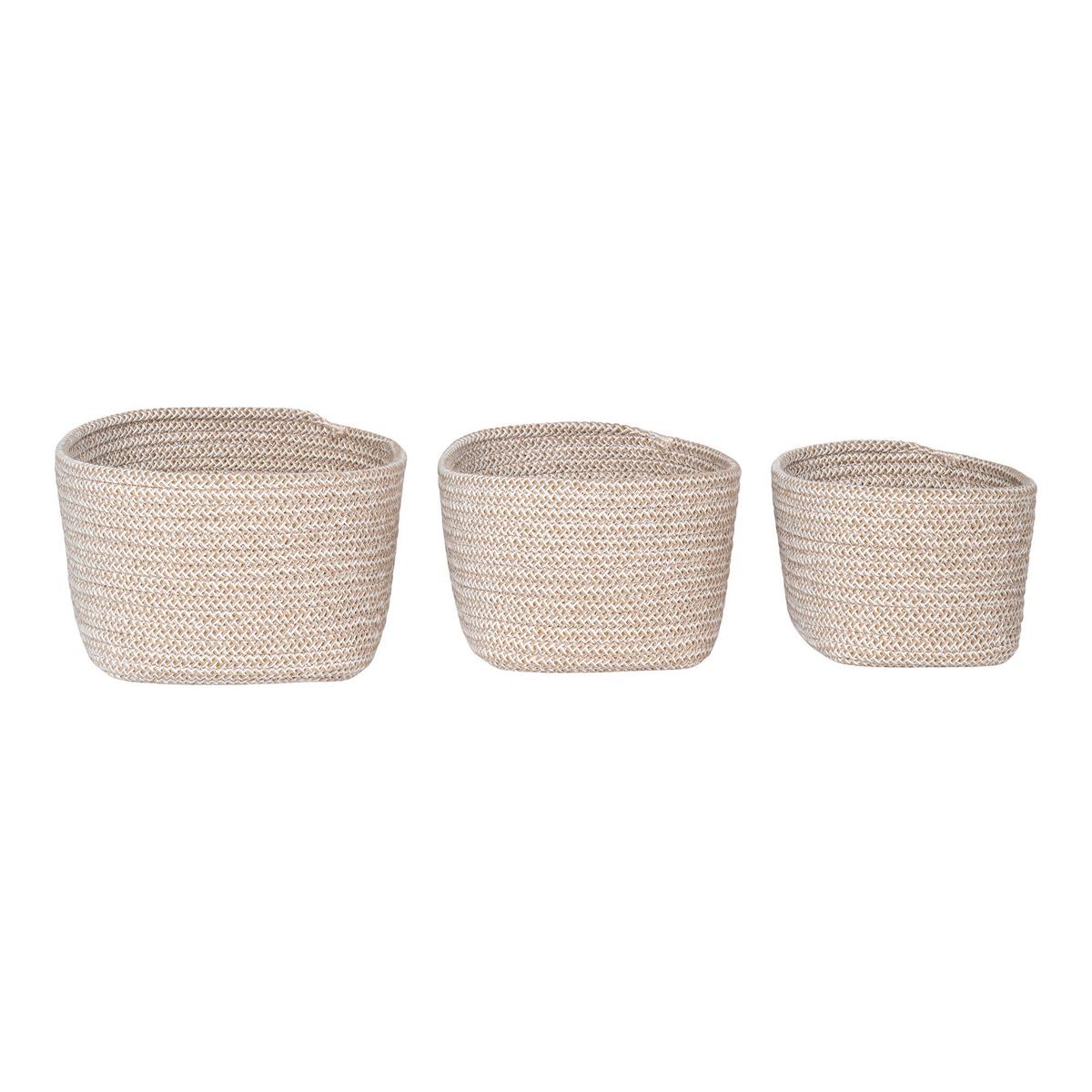 Korbset Beige 3 -Teilig. - Beige, Basics, Textil