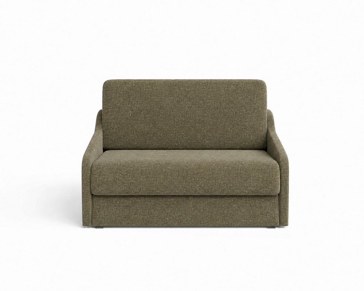 Schlafsofa Fly Dunkelgrün, B: 136 cm - Dunkelgrün/Schwarz, Design, Textil (136/86/113cm) - MID.YOU