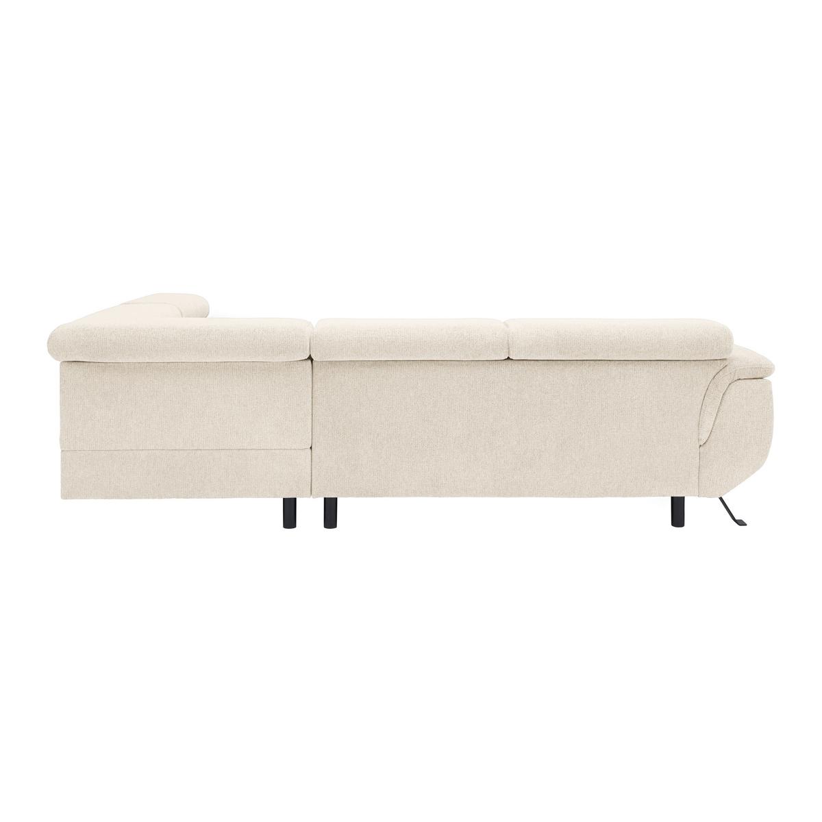 Rohová sedačka RAVEN, pravá, béžová - černá/béžová, Moderní, kov/textil (257/198cm) - Mömax