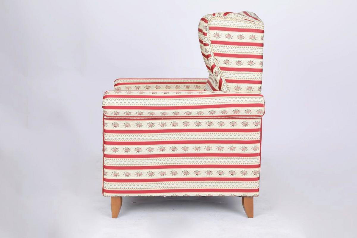 Polstersessel Loretta, rot +Blumenmuster, ca.86x81x105 cm - Basics (81/86/105cm)