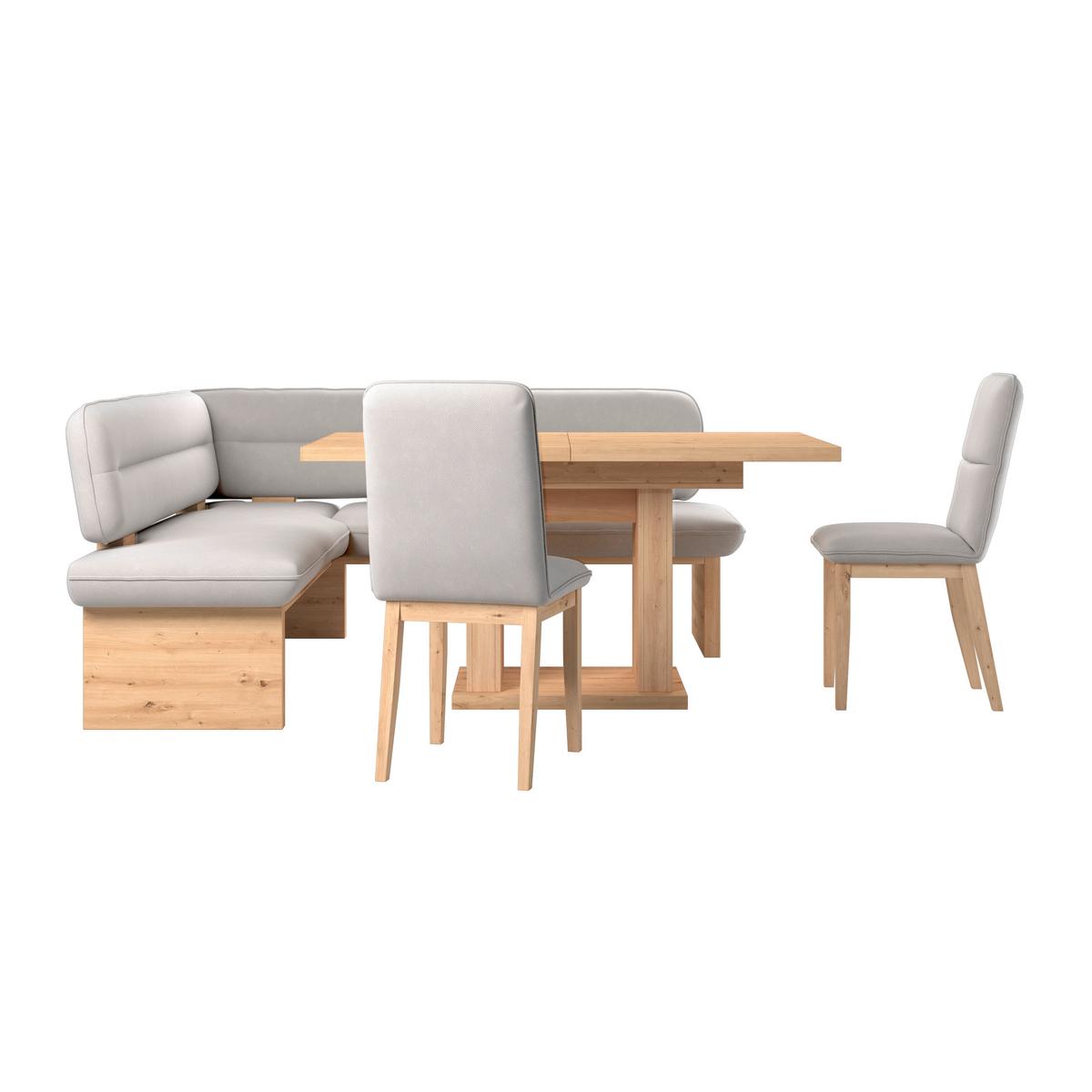 Eckbank Beluna Ii Webstoff Beige, B: 170cm - Eichefarben/Beige, KONVENTIONELL, Holz/Textil (170/192cm) - James Wood