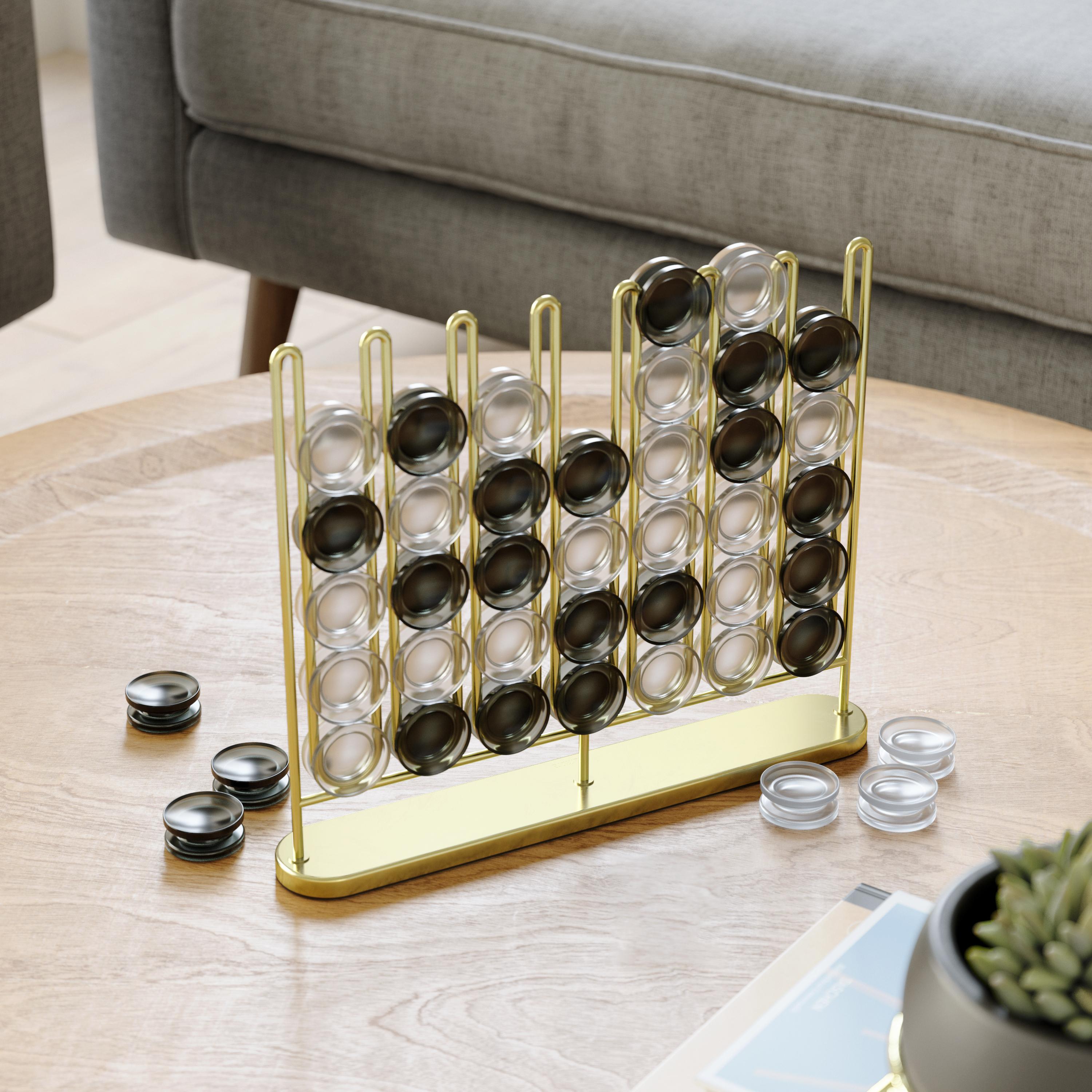 Hra 4 V Řade - barvy mosazi, kov/plast - Premium Living