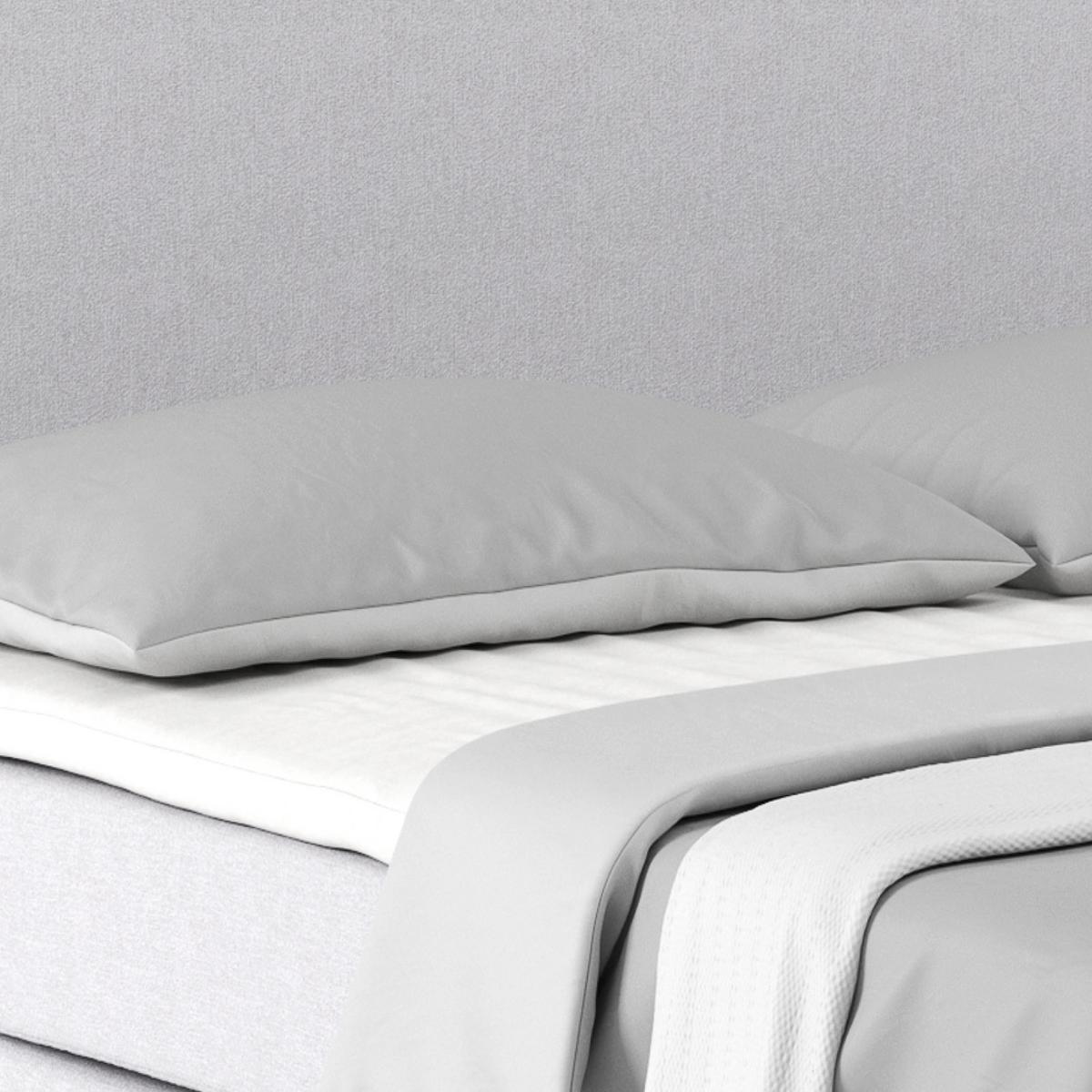 Postel Boxspring Nero, 160x200 cm, modro-šedá - barvy chromu/šampaňská, Konvenční, kov/textil (160/200cm)