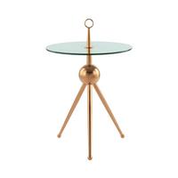 Beistelltisch Mit Glasplatte Rund Ontario, Klar/roségold - Goldfarben, MODERN, Glas/Metall (46/46/52cm) - Kayoom