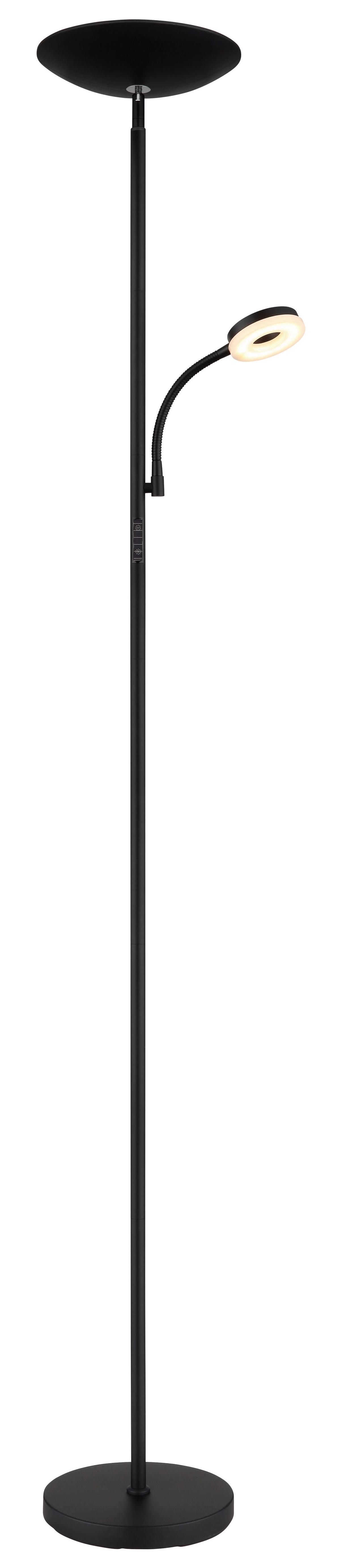 LED-Deckenfluter 58011 - Schwarz/Weiß, Design, Kunststoff/Metall (25/179cm) - Globo