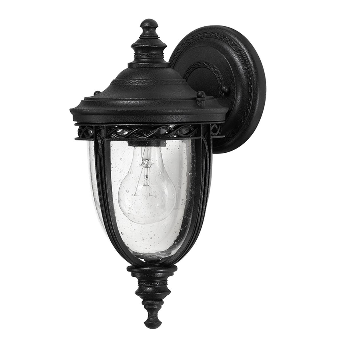 Außenwandleuchte Fe-Eb2-S-Blk - Schwarz, Basics, Glas/Metall (16.7/32.1/19.1cm) - Elstead Lighting