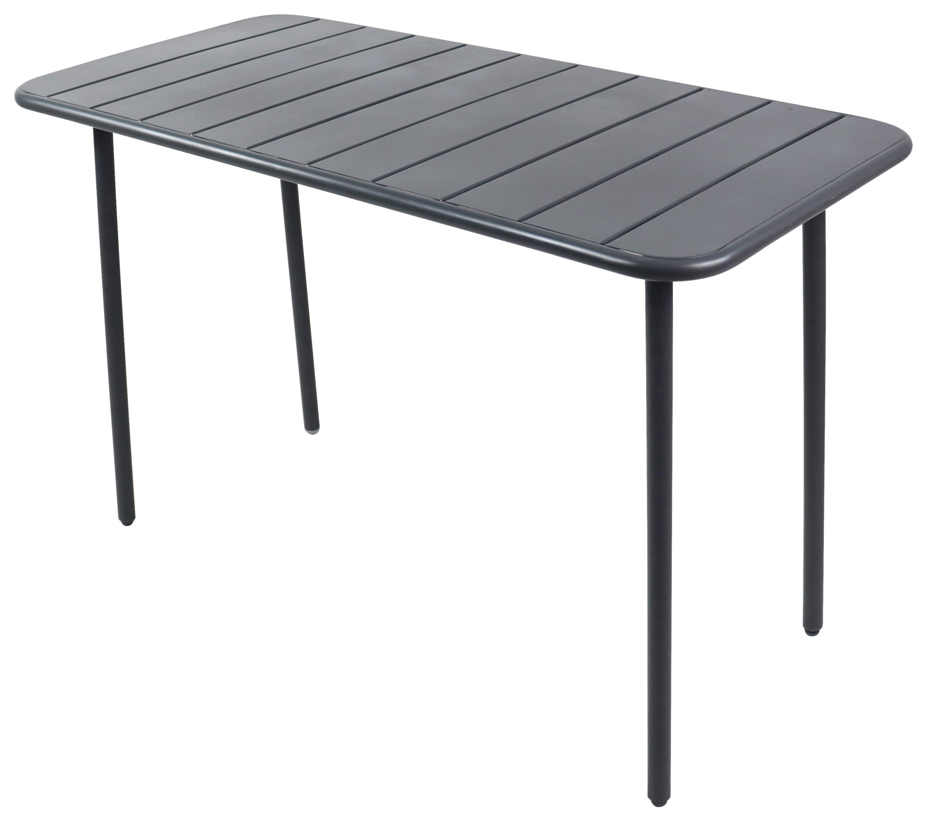 Gartentisch Sumila Schwarz L 110 Cm - Schwarz, MODERN, Kunststoff/Metall (110/55/72cm) - Ambia Garden