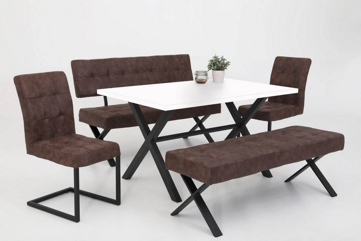 Schwingstuhl-Set Donna S - Anthrazit/Braun, MODERN, Textil/Metall (42/91/62cm) - MID.YOU