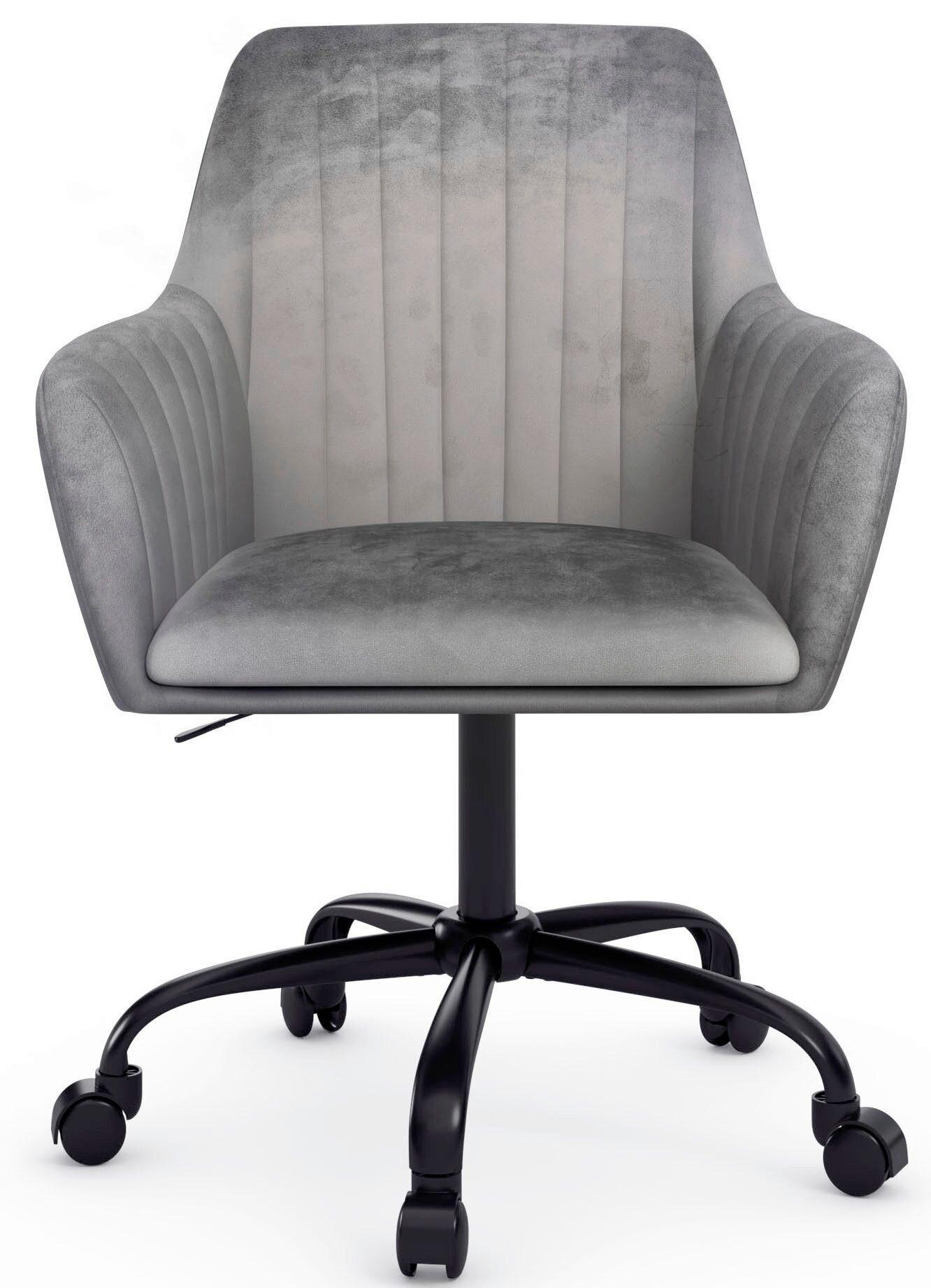 DREHSTUHL Perry Grau B: 58cm - Schwarz/Grau, Design, Textil/Metall (58/78/54cm) - MID.YOU
