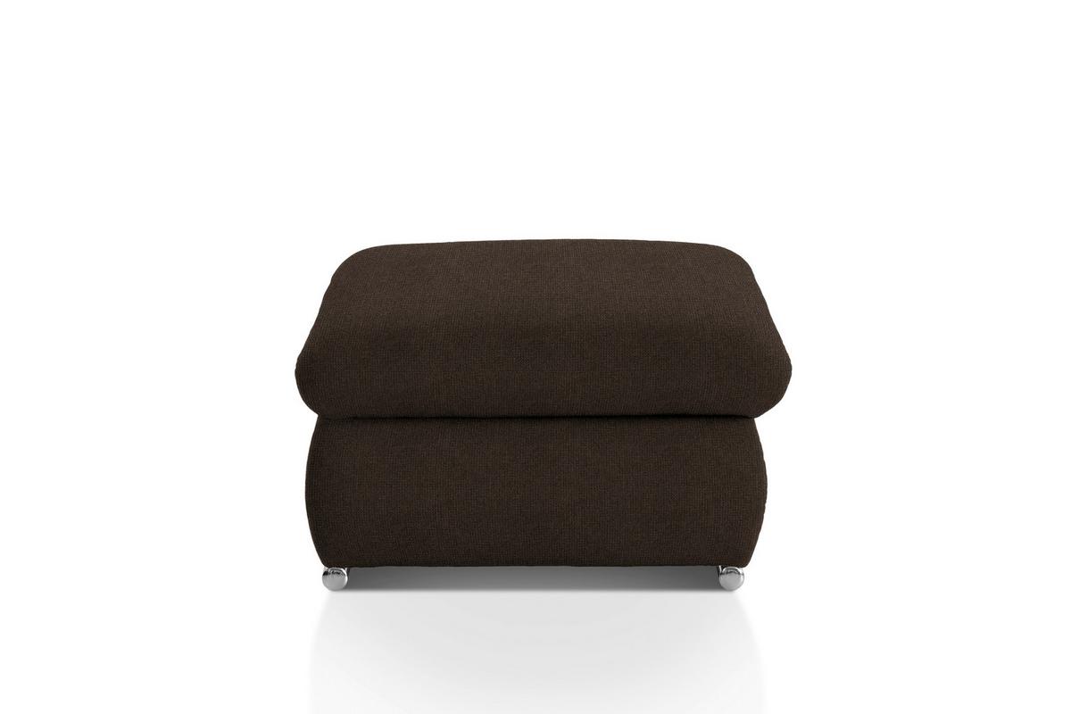 Polsterhocker Isona Braun Chenille - Chromfarben/Braun, Design, Textil (101/45/74cm) - Livetastic