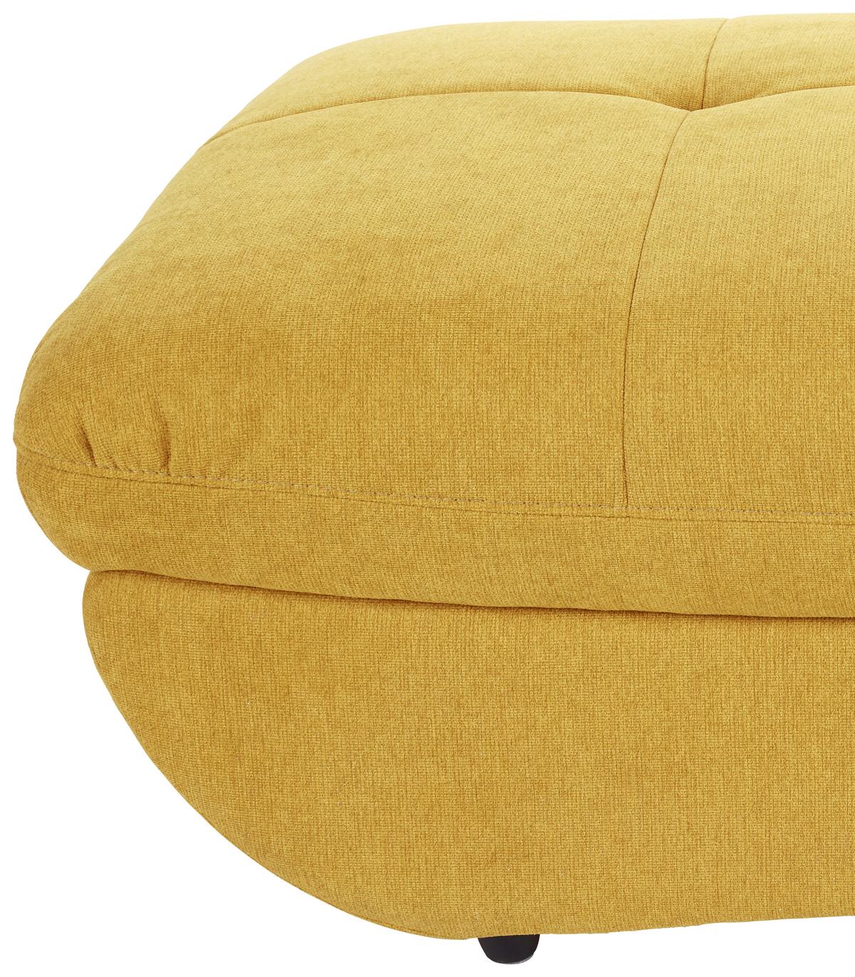 Taburet PARK, curry žlutá, s úložným prostorem - curry žlutá/černá, Moderní, textil/plast (107/43/75cm) - Luca Bessoni