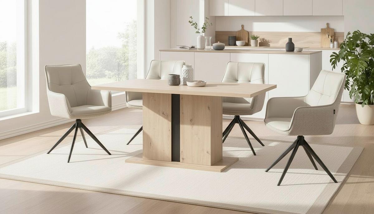 Esstisch Levi Eiche Artisan L 160 cm - Schwarz/Eiche Artisan, MODERN, Holzwerkstoff (160/90/76cm) - Livetastic