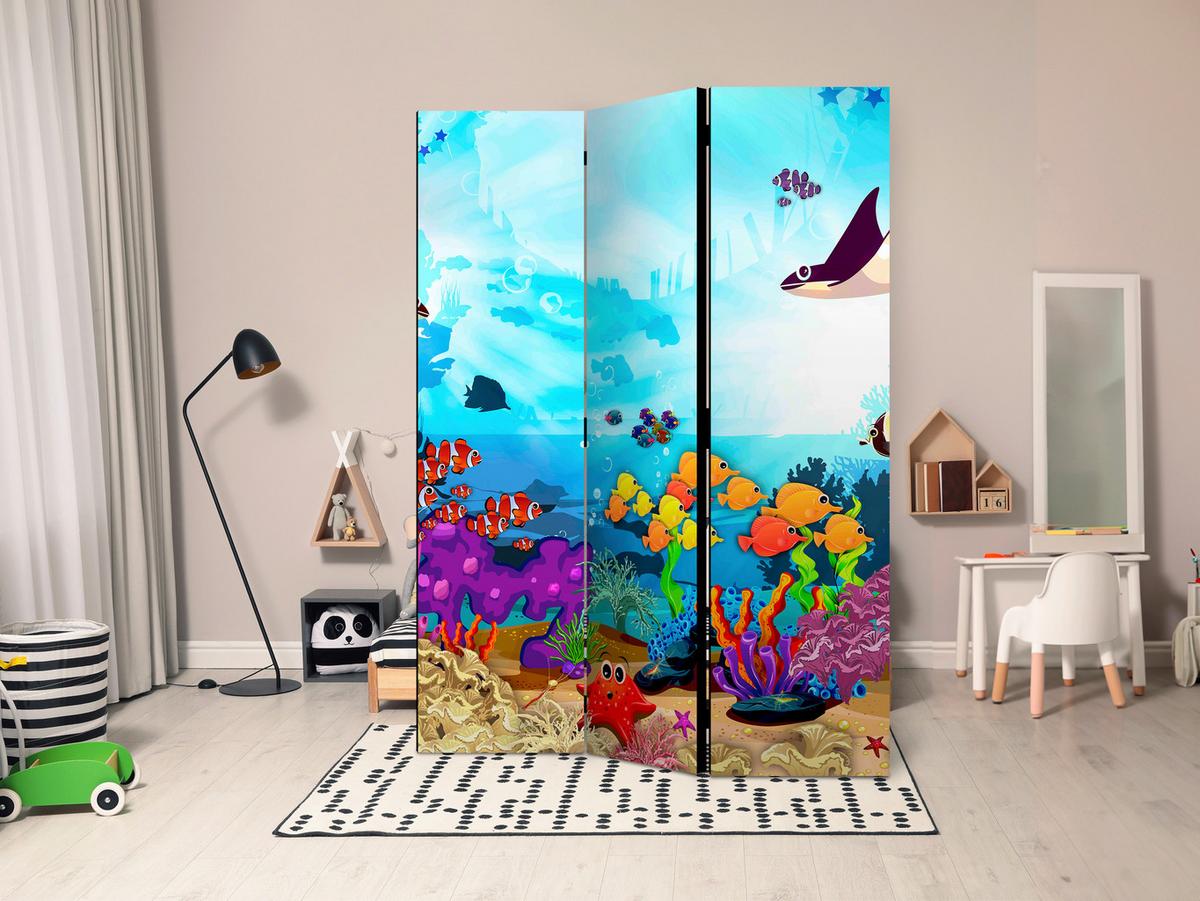 Paravent Multicolor B: 135 Cm - Multicolor, Basics, Holz/Textil (135/172/3cm) - artgeist