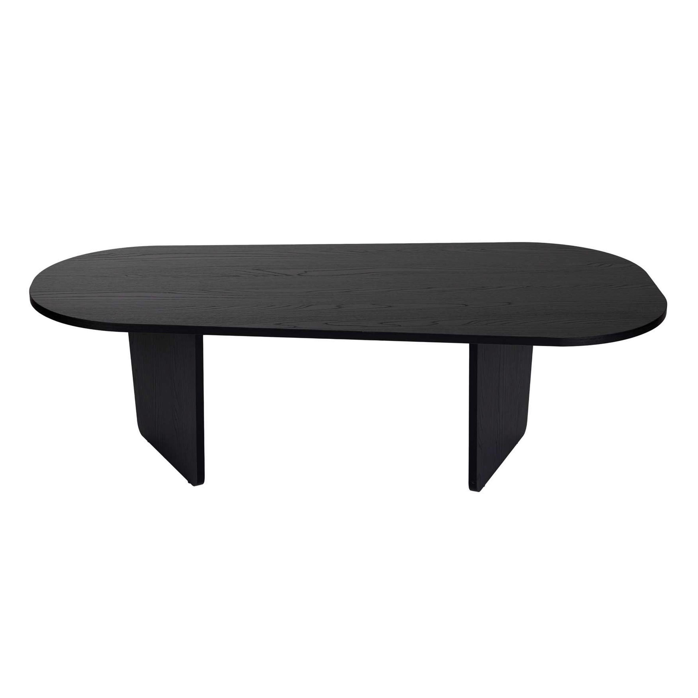 COUCHTISCH Ovalis Schwarz L: 130cm - Schwarz, Design, Holzwerkstoff (130/65-54/40cm) - MID.YOU