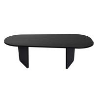 COUCHTISCH Ovalis Schwarz L: 130cm - Schwarz, Design, Holzwerkstoff (130/65-54/40cm) - MID.YOU