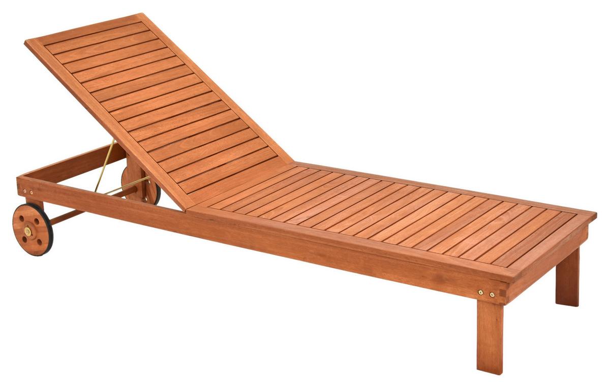 Gartenliege Aktionsliege - Beige/Naturfarben, MODERN, Holz/Textil - Gardenson
