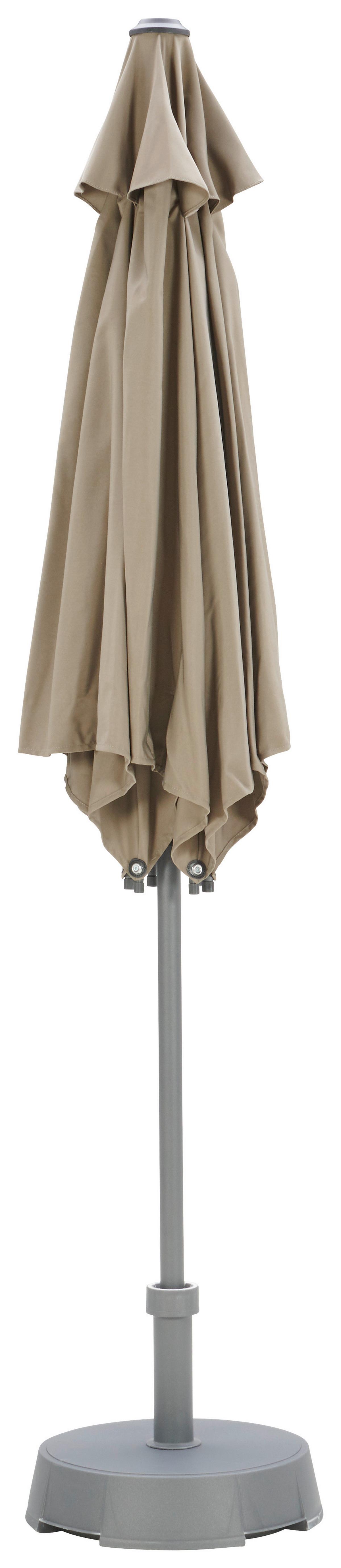 Sonnenschirm Sun BxHxT: 270x270x220 cm Taupe - Taupe/Anthrazit, MODERN, Textil/Metall (270/270/220cm) - Beldano
