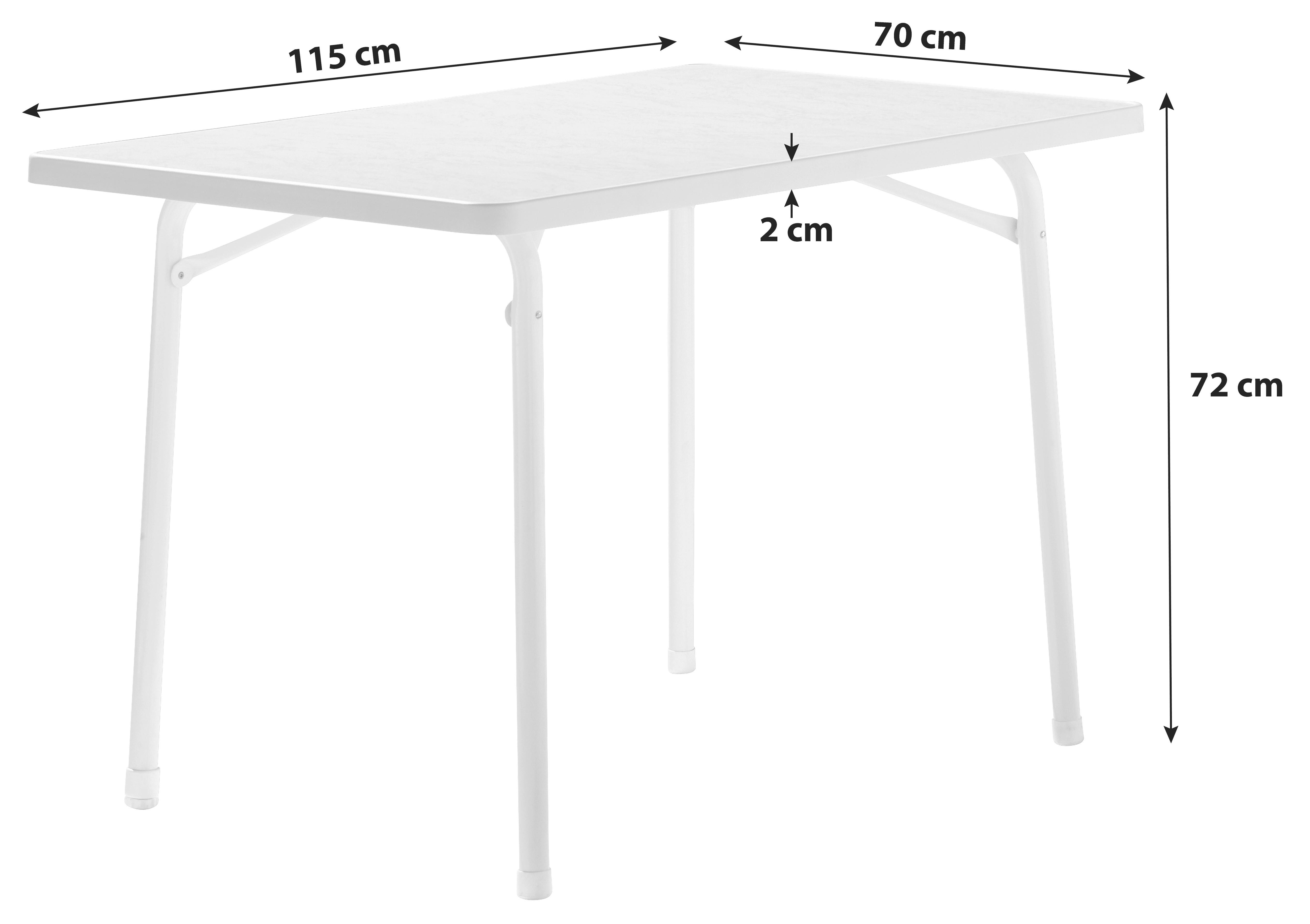 Gartentisch Klappbar Metall/holzwerkstoff L 115 Cm - Grau, MODERN, Holzwerkstoff/Metall (115/70/72cm) - Sieger
