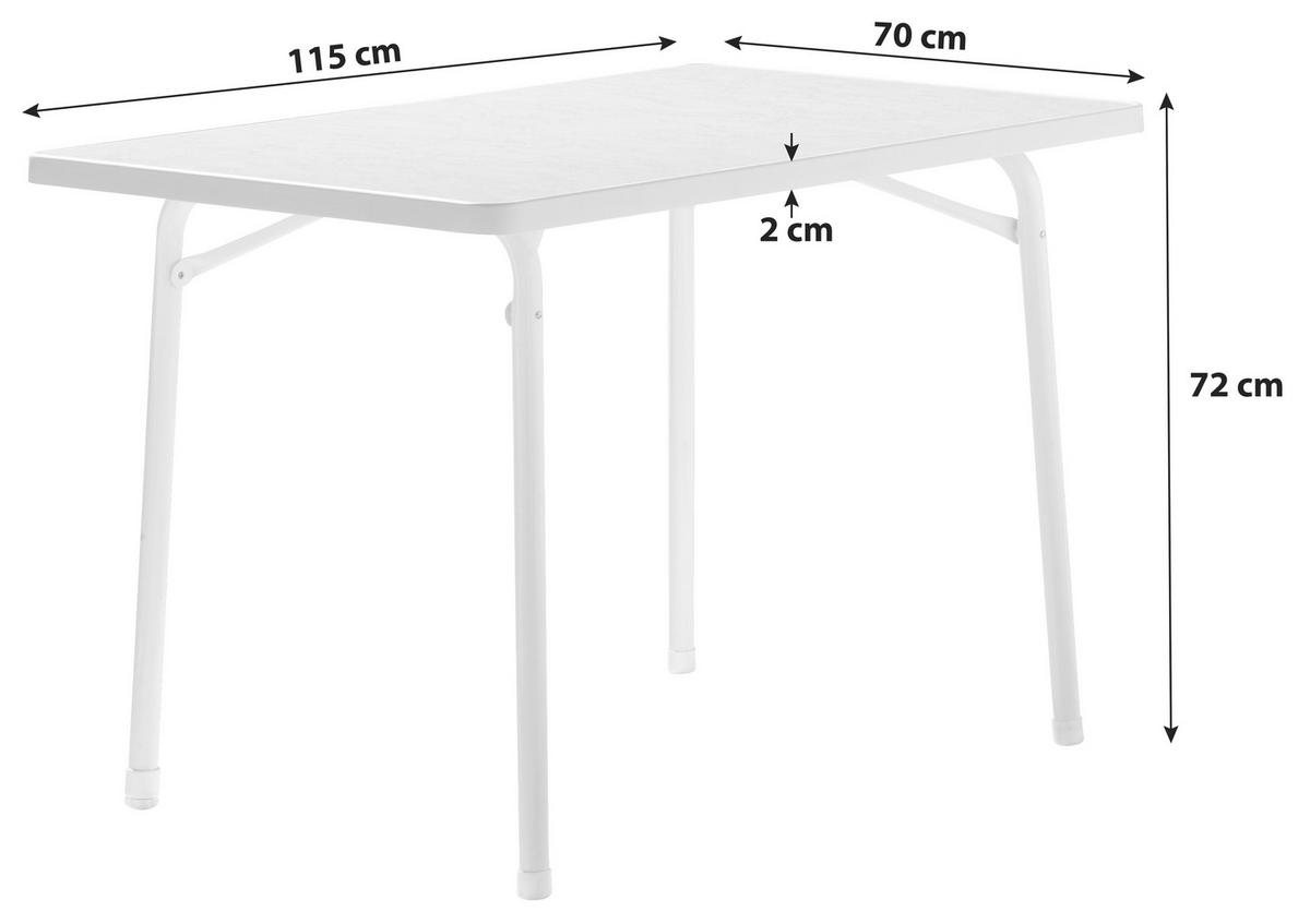 Gartentisch Klappbar Metall/holzwerkstoff L 115 Cm - Grau, MODERN, Holzwerkstoff/Metall (115/70/72cm) - Sieger