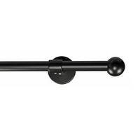 Vorhangstange Schwarz, 110 cm - Schwarz, KONVENTIONELL, Metall (110cm)