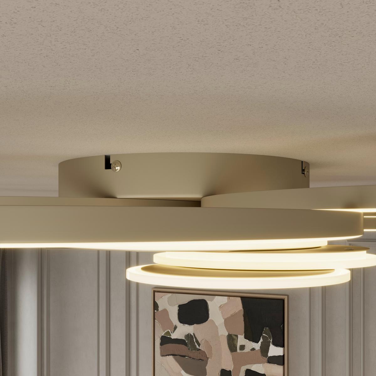 LED-Deckenleuchte CHIARA - Chromfarben/Champagner, Basics, Kunststoff/Metall (91/81/9,5cm) - Luca Bessoni