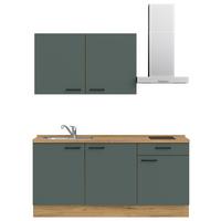 Küchenleerblock Easytouch Low-Line, L1 Rechts - Dunkelgrün/Eichefarben, MODERN, Holzwerkstoff (180cm) - Nobilia