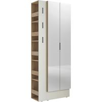 Garderobenschrank Sarina Eichefarben, Kaschmir B: 76 cm - Kaschmir/Eichefarben, Trend, Glas/Holzwerkstoff (76/201,5/37cm)