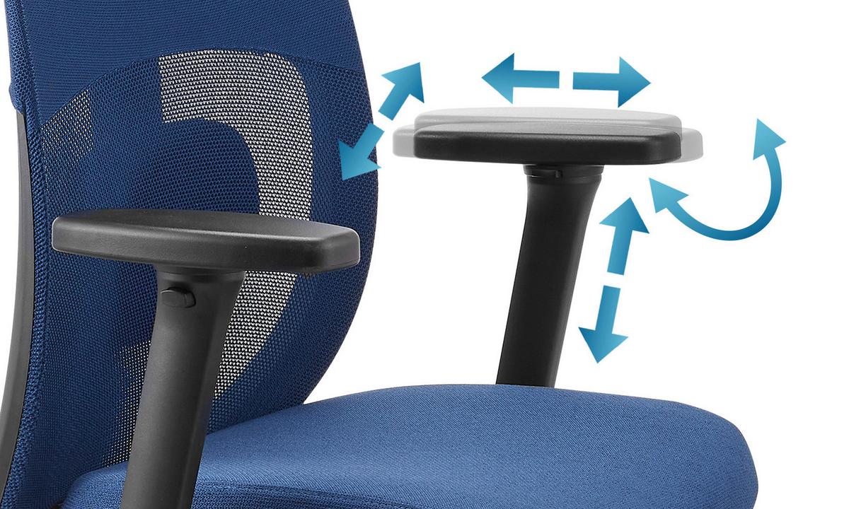 DREHSTUHL Skandis Pro Blau B: 71cm - Blau/Schwarz, MODERN, Kunststoff/Textil (71/131/66cm) - MID.YOU
