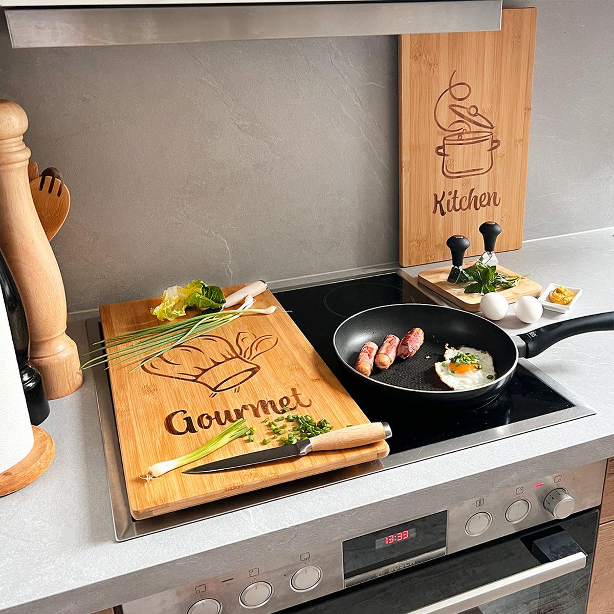 Herdabdeckplatte Hellbraun L: 57,5 Cm - Hellbraun, Basics, Naturmaterialien (57.5/32.5/4cm) - Kesper