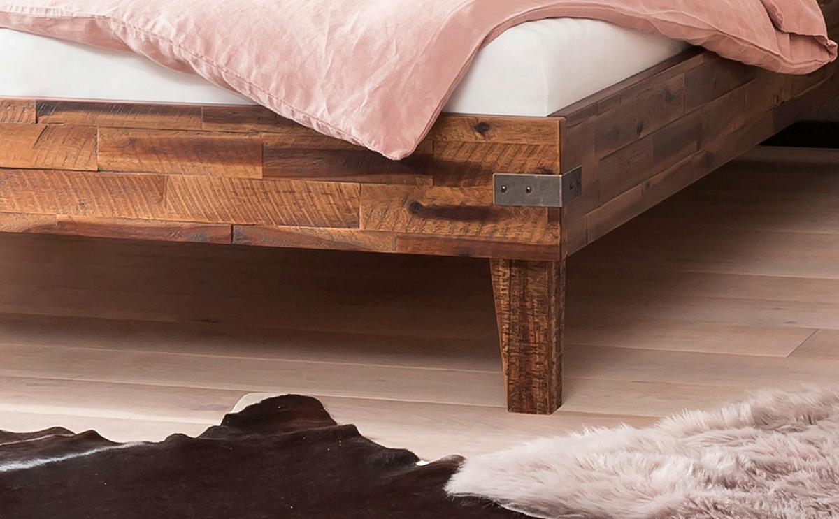 Bett Alino Braun/hellgrau 140x200 Cm - Hellgrau/Braun, MODERN, Holz/Textil (140/200cm) - Hasena