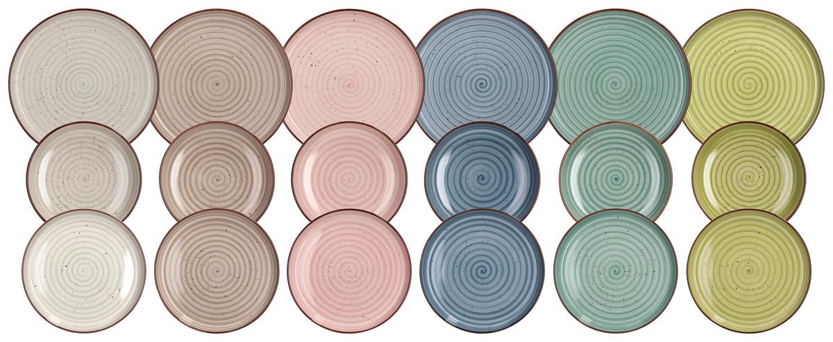 Asztali Étkészlet Amelia 18 Részes - többszínű, Design, kerámia - Luca Bessoni