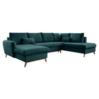 Wohnlandschaft Scandic Lagom Türkis U: 157x312x202 Cm - Türkis/Naturfarben, Textil (157/312/202cm) - MID.YOU