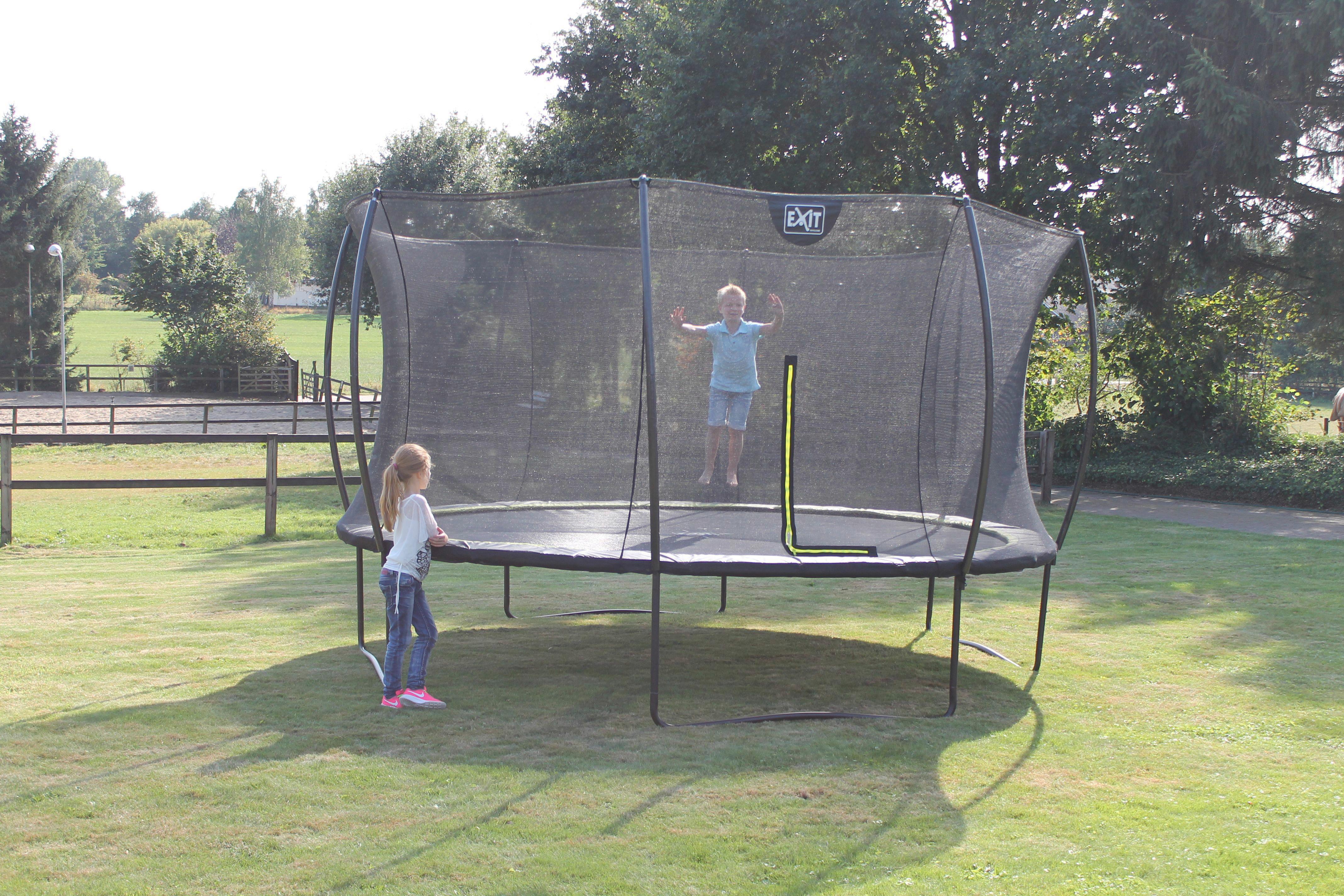 Trampolin Ø 427 Cm Mit Sicherheitsnetz Exit Silhouete - Schwarz, KONVENTIONELL, Kunststoff/Metall (427/269cm) - EXIT Toys