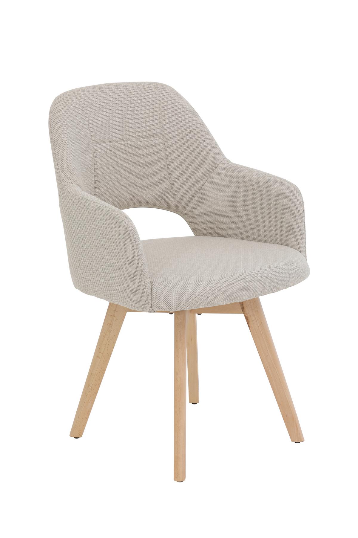 SESSELSET STADE S 2ER-SET - Beige/Buchefarben, MODERN, Holz/Textil (57/88/61cm) - P & B