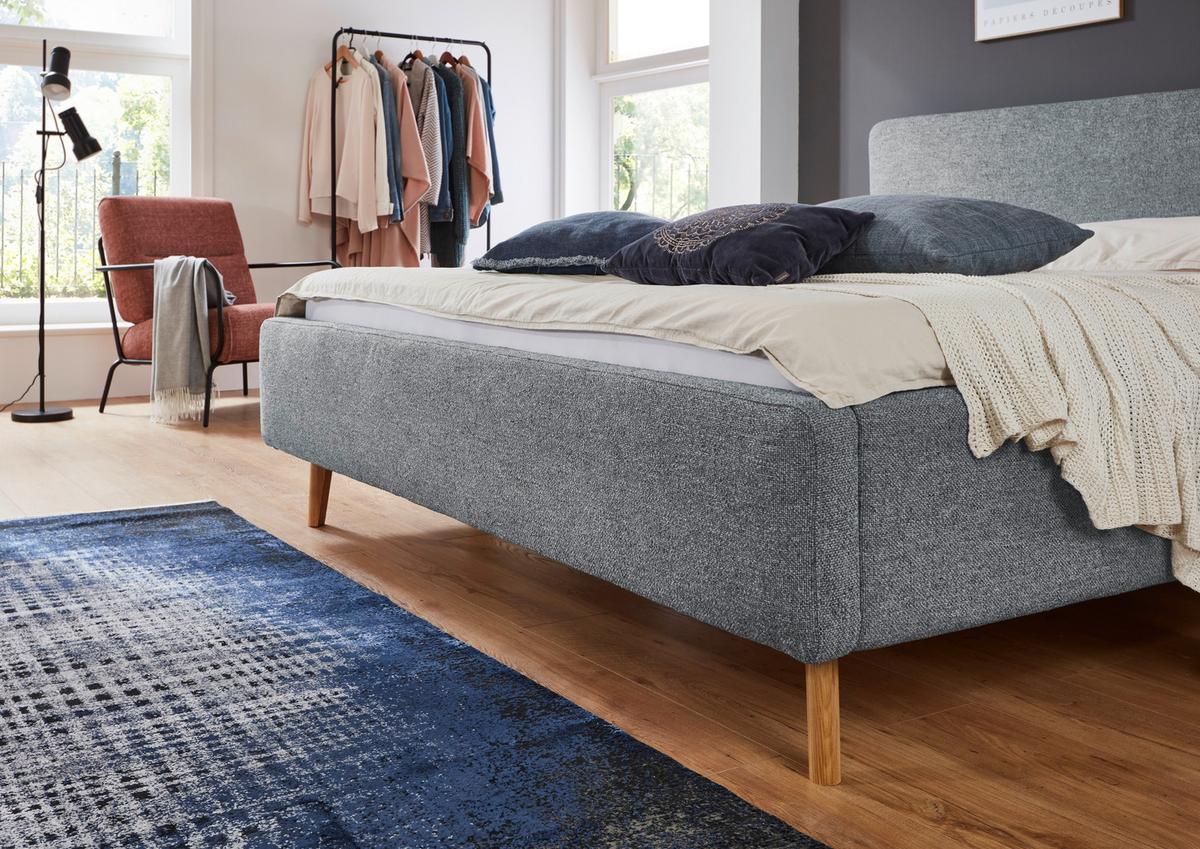 Polsterbett Mattis Herve Türkis 160x200cm - Türkis/Eichefarben, Design, Textil (160/200cm) - MID.YOU