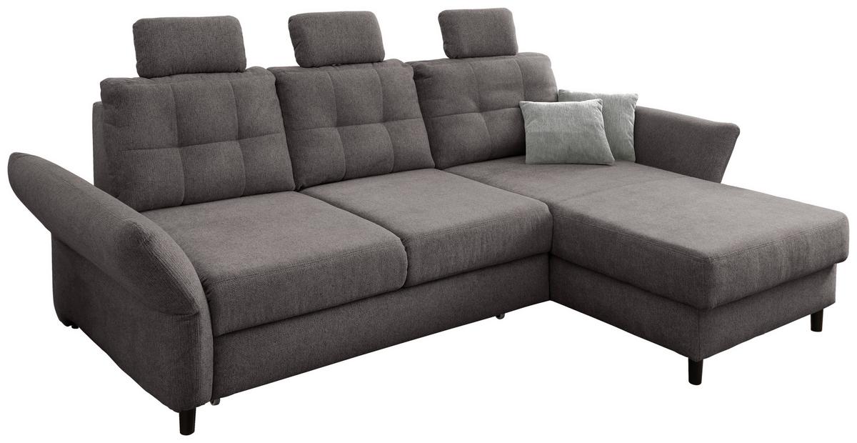 Ecksofa Brizzini Graubraun S: 250-280/176 cm - Graubraun/Hellgrau, MODERN, Holz/Textil (250-280/176cm) - Livetastic